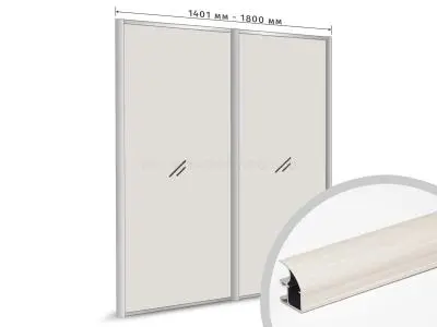 Комплекты ламинированного профиля компл. профиля-купе с-образный рамир на 2 двери (ширина шкафа 1401-1800 мм), лиственница белая