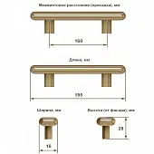 Ручки мебельные Metakor ручка мебельная marni, 160мм, чугун