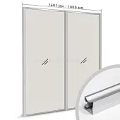 Комплекты анодированного профиля компл. профиля-купе н-образный рамир на 2 двери (ширина шкафа 1401-1800 мм), серебро