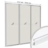 Комплекты анодированного профиля компл. профиля-купе slim оптима на 3 двери (ширина шкафа 2751-3600 мм), серебро