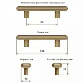 Ручки мебельные Metakor ручка мебельная trunk, 96мм, чугун