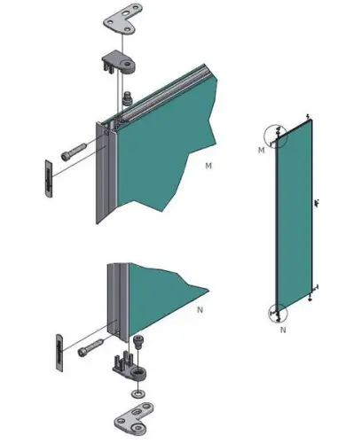 Комплекты распашных дверей Raumplus комплект профиля раумплюс s800 для 1 распашной двери (слева), ширина шкафа до 1000 мм, серебро