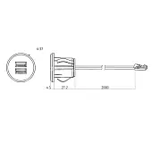 Розетки блок розеток usb charge-s, 2 usb, 12в/5в, черный, 2 м