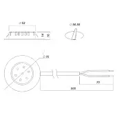 Светильники светильник polus-e led, врезной, 220v, 3.2w, 3000к, хром 